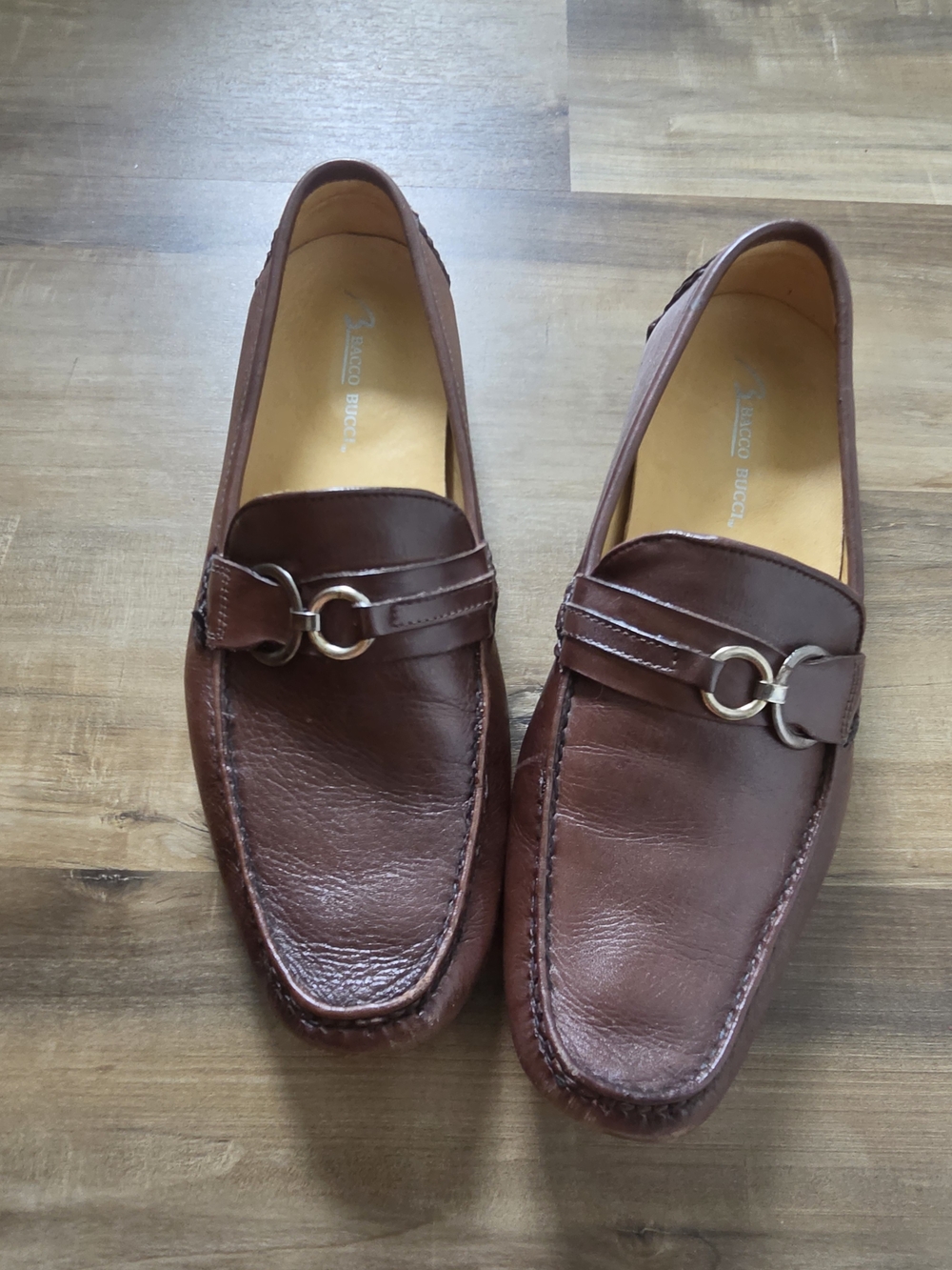Bacco Bucci Men's Chocolate Brown Leather Slip-On Loafers